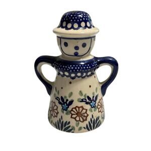 Polish Pottery BOLESLAWIEC Mrs Salt Shaker